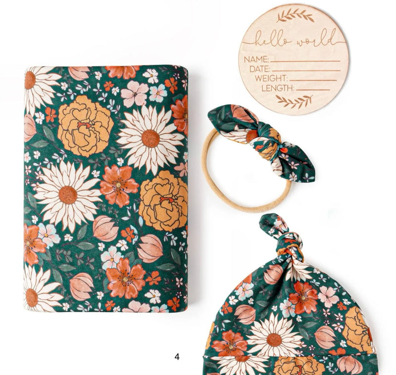 Chargez l&#39;image dans la visionneuse de la galerie, Cocon naissance doux coton Kali– Couverture, bonnet et bandeau
