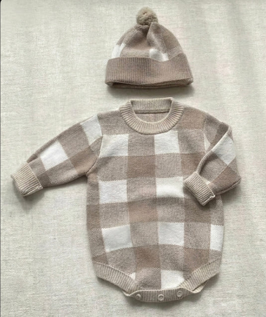 Combinaison bébé garçon carreaux manches longues – Kali