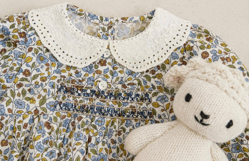 Chargez l'image dans la visionneuse de la galerie, Robe pour filles automne-hiver à fleurs rétro – Kali
