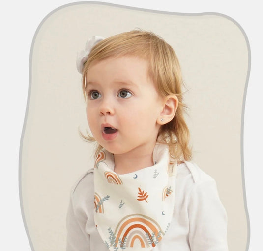 Ensemble de 3 bavoirs bandana bébé en coton – Kali