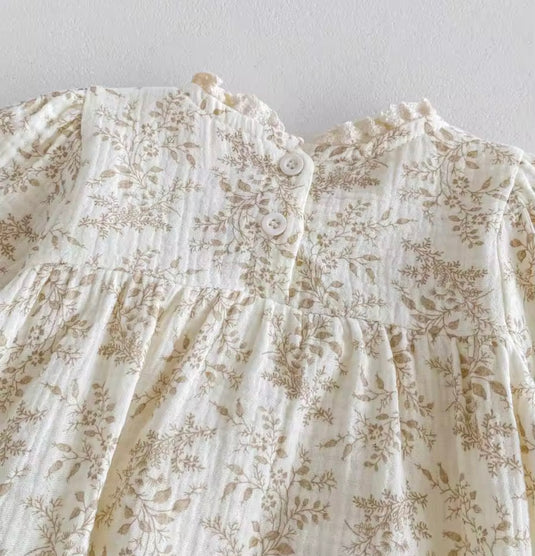 Barboteuse bébé fleurie en coton doux – Kali bohème chic