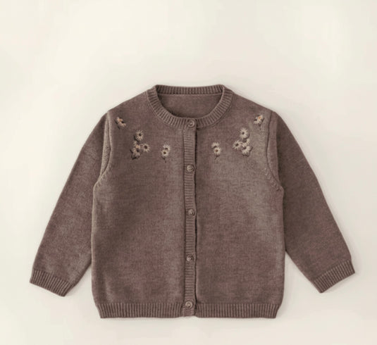 Cardigan bébé brodé en coton doux – Kali