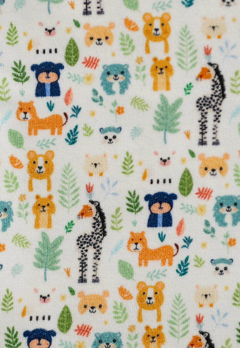 Chargez l&#39;image dans la visionneuse de la galerie, Barboteuse bébé coton bio motif animaux amusants – Kaki Lilas
