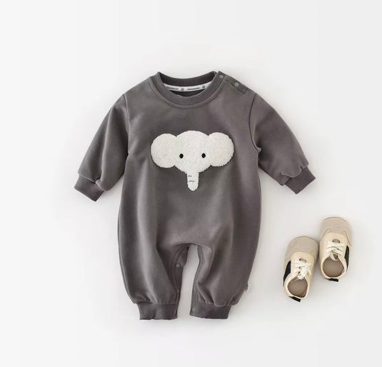 Baby boy elephant print soft cotton onesie – Kali
