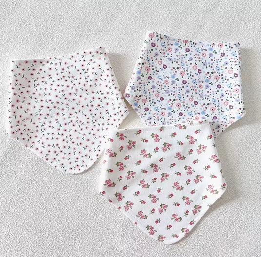 Ensemble de 3 bavoirs bandana bébé en coton – Kali