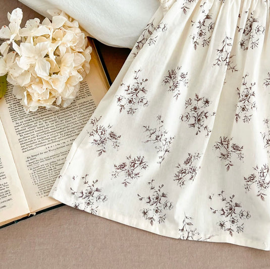 Robe bébé fille d’été sans manches à imprimé floral – Modèle Kali en coton léger