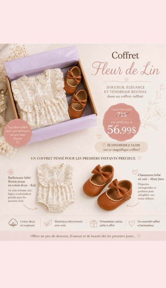 Coffret cadeau naissance Fleurs de Lin🌾