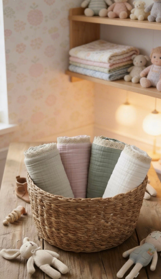 Couverture en mousseline pour bébé bohème douce en coton – Kali