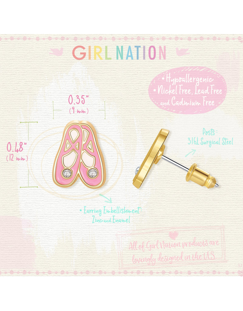 Chargez l'image dans la visionneuse de la galerie, BOUCLES D'OREILLES EN ÉMAIL - CHAUSSONS DE BALLET - GIRL NATION
