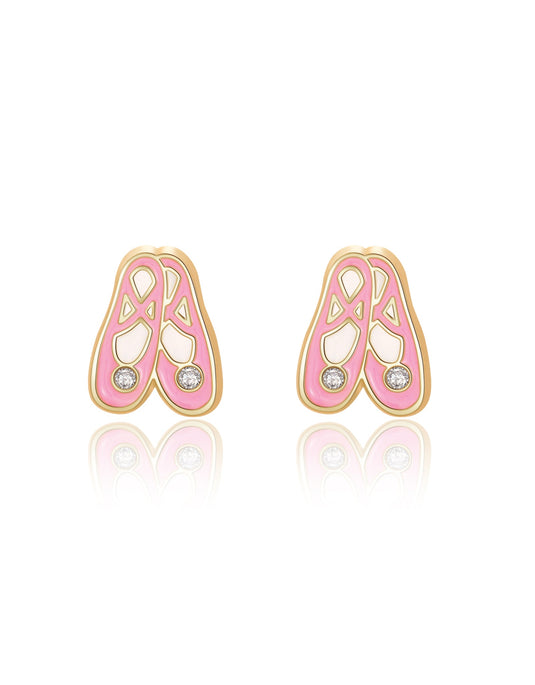 BOUCLES D'OREILLES EN ÉMAIL - CHAUSSONS DE BALLET - GIRL NATION
