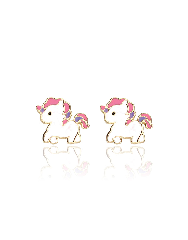 Chargez l'image dans la visionneuse de la galerie, BOUCLES D'OREILLES EN ÉMAIL - LICORNE MAGIQUE - GIRL NATION
