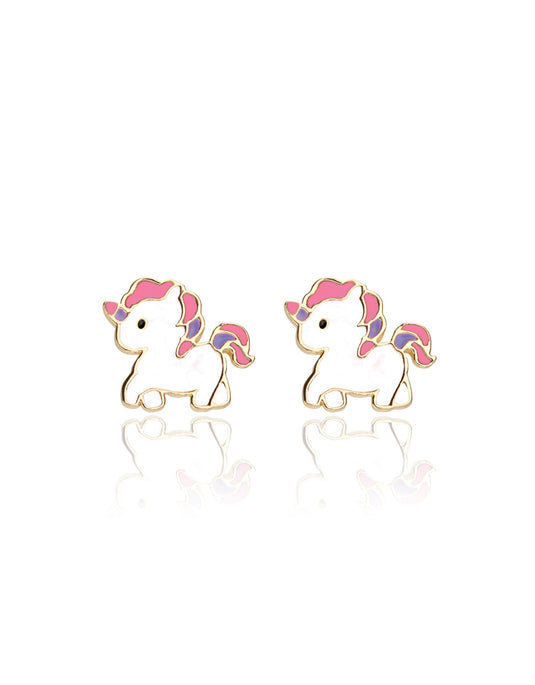 BOUCLES D'OREILLES EN ÉMAIL - LICORNE MAGIQUE - GIRL NATION