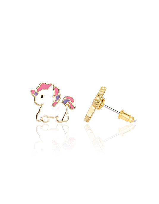 BOUCLES D'OREILLES EN ÉMAIL - LICORNE MAGIQUE - GIRL NATION