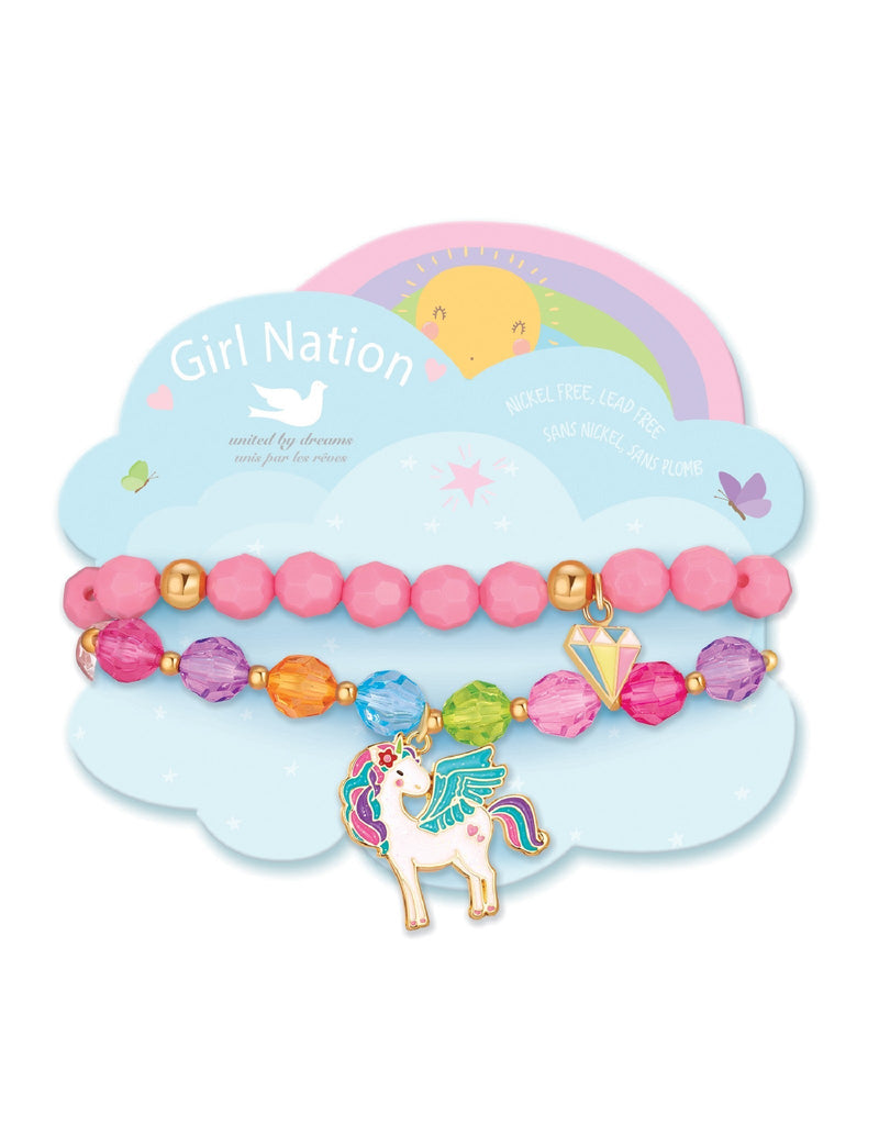 Chargez l'image dans la visionneuse de la galerie, DUO DE BRACELETS - SOUHAITS DE LICORNE - GIRL NATION
