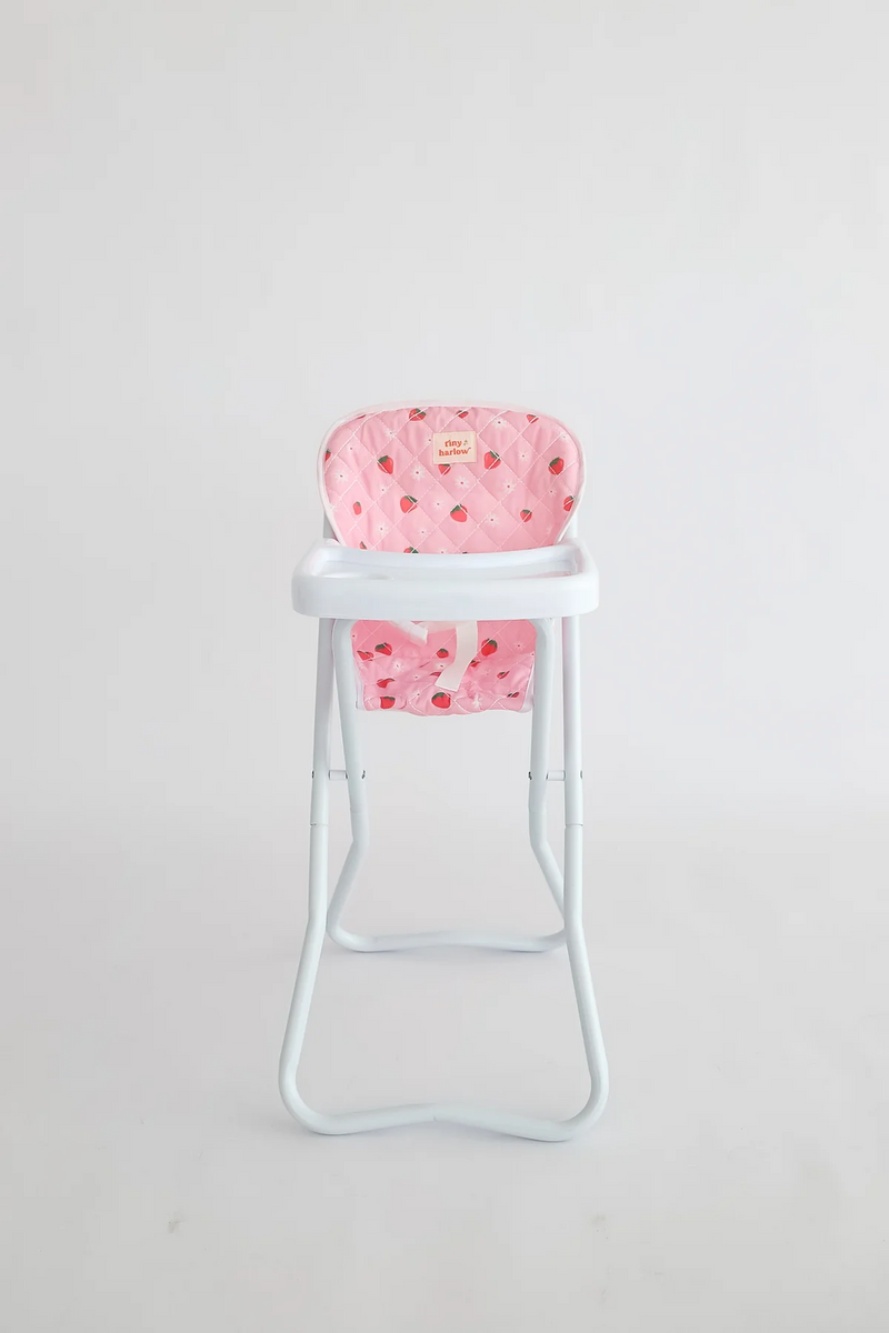 Load image into Gallery viewer, CHAISE HAUTE SUR PATTES POUR POUPÉE - FRAISES - TINY HARLOW
