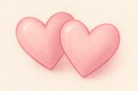 Dessin de deux cœurs roses