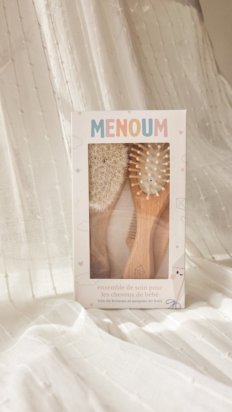 Load image into Gallery viewer, ENSEMBLE DE BROSSES ET PEIGNE À CHEVEUX - MENOUM
